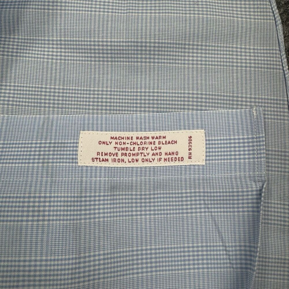 Brooks Brothers Dress Shirt Blue Patterned Supima Cotton 18 35 Madison Fit - Picture 6 of 9